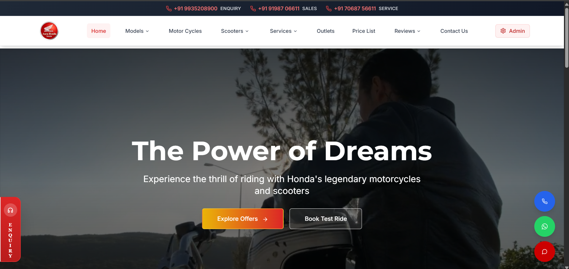 AuraHonda automotive dealership platform with inventory management — project preview